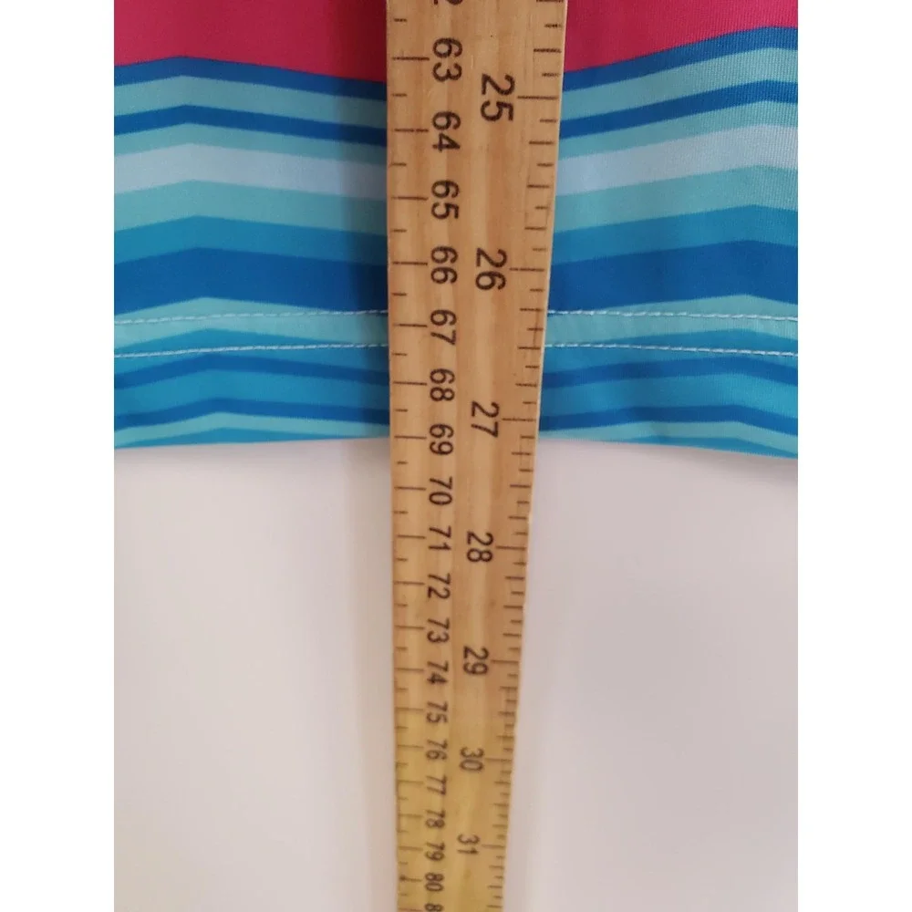 Raised by Coyotes Polo Shirt Mens Small Black Multicolor Stripe Golf Performance - Picture 5 of 7